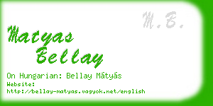 matyas bellay business card