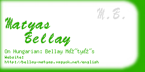 matyas bellay business card